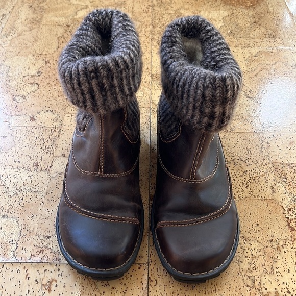 Josef Seibel Lydia Knitted Cuff Ladies Leather Ankle Boots in Moro Combi - Picture 2 of 5